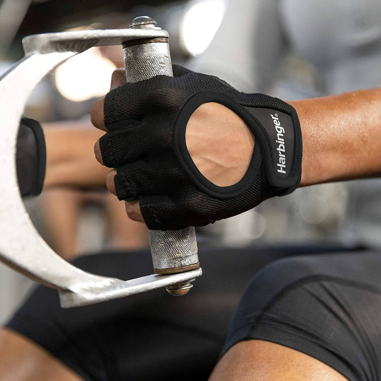 Harbinger Power - Guantes de levantamiento de pesas para mujer con malla elástica y palma de piel (1 par)
