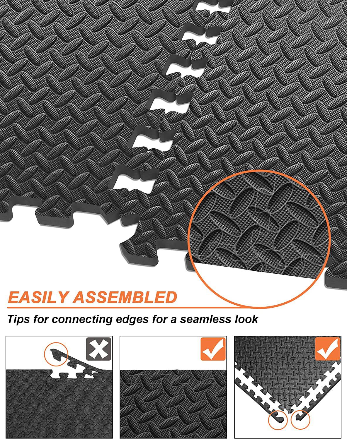 Innhom - 24 azulejos suelo de gimnasio colchonetas de gimnasio colchoneta de ejercicio para suelo estera de entrenamiento baldosas de espuma para el hogar equipo de gimnasio garaje