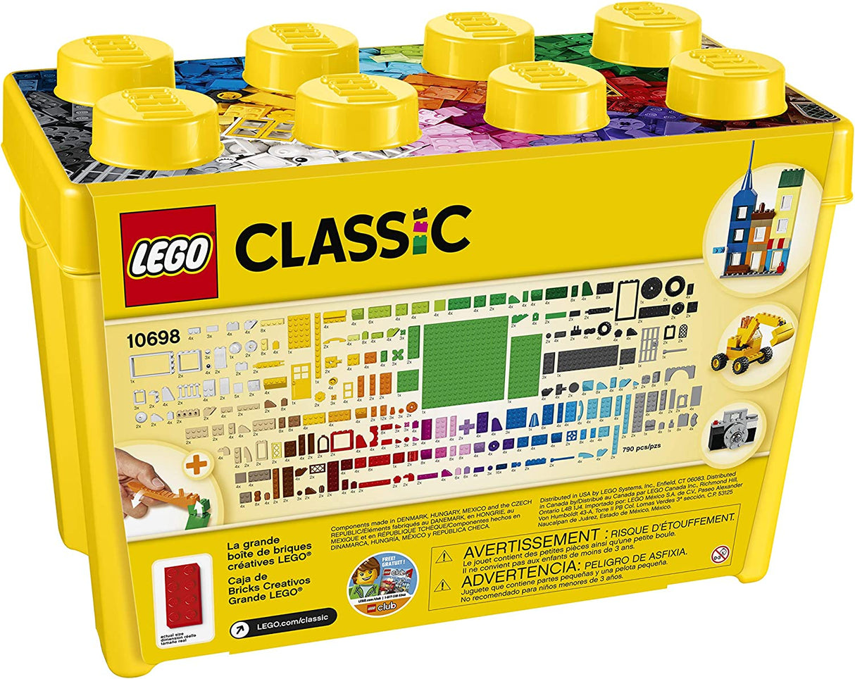 LEGO Classic Large Creative Brick Box 10698 Juego de juguetes de construcción para niños, niños y niñas de 4 a 99 años (790 piezas)