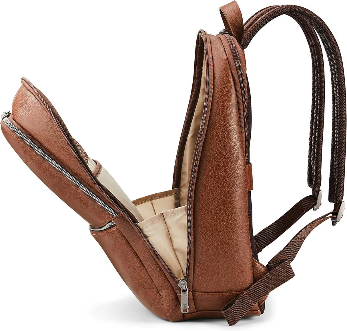 Samsonite - Classic Leather Slim Mochila, Coñac, Talla única