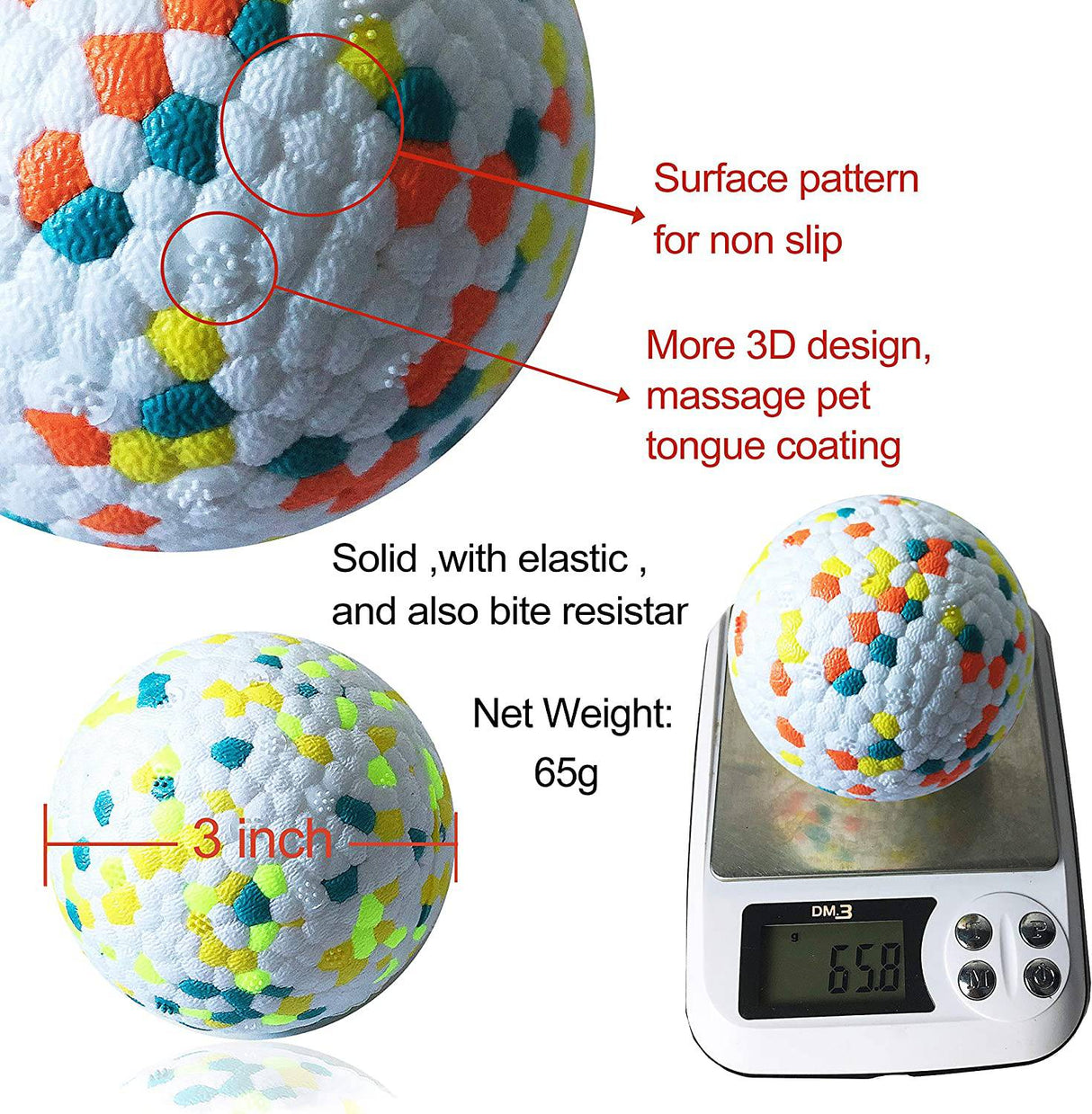 IVY´S - Pelota para perros Pelotas de juguete duraderas para perros, resistentes a las mordeduras Perros interactivos de alta elasticidad Juguetes para mascotas Pelotas de ejercicio - DIGVICE MX