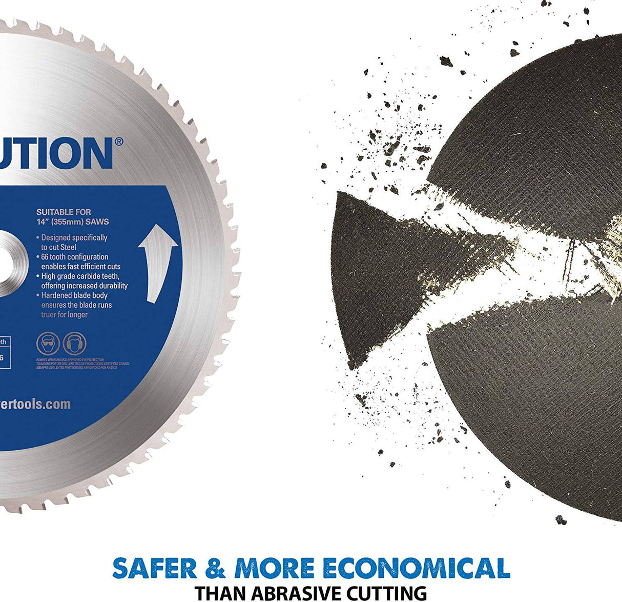 Evolution S355CPSL: sierra tronzadora para corte de metal de servicio pesado de 14 pulgadas con hoja con punta de carburo de 14 pulgadas | Sierra de corte en seco | Sierra ingletadora 45° | Sierra tronzadora para cortar metal: precisa. Poderoso. - DIGVICE MX