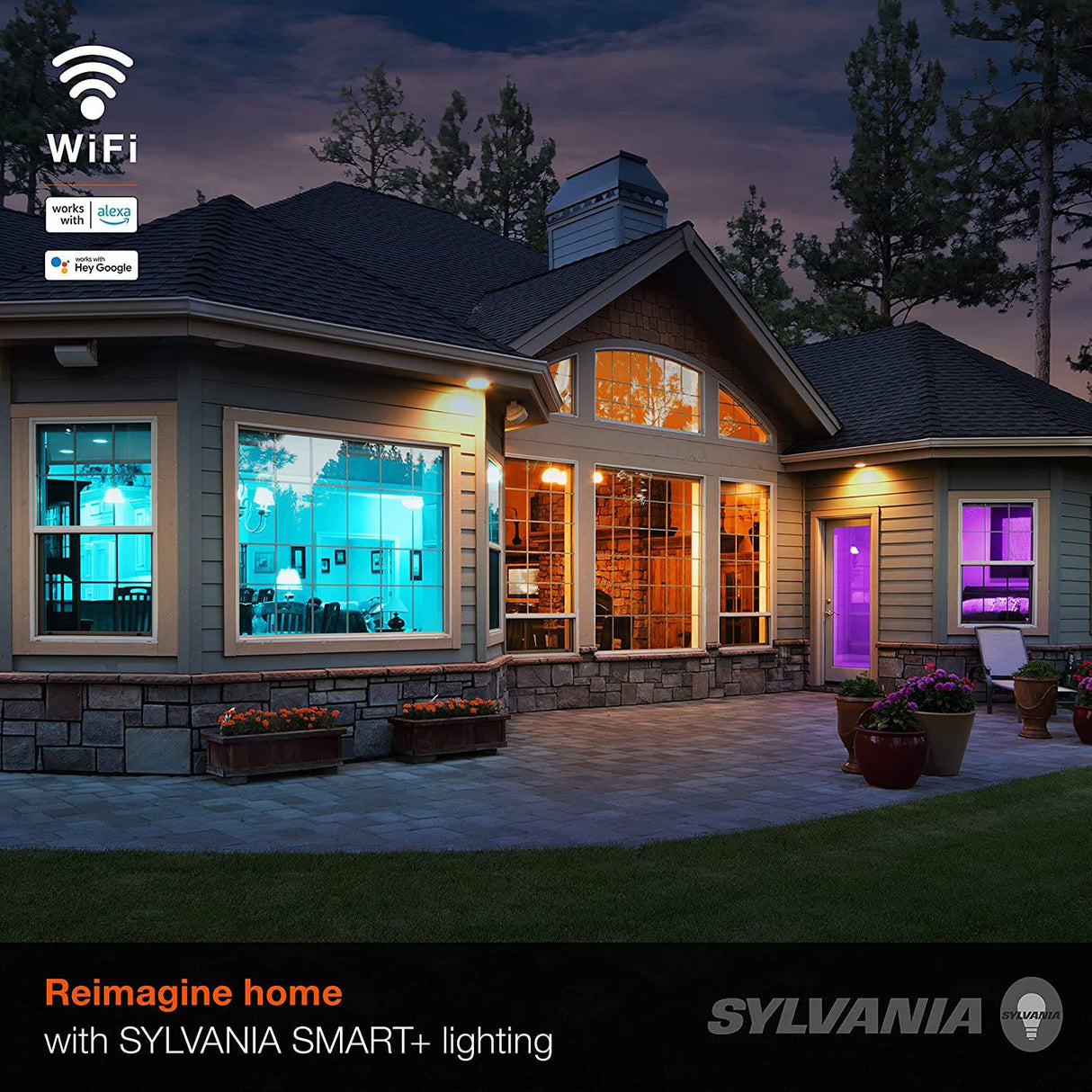 SYLVANIA Bombilla LED inteligente Wifi, equivalente a 60 W, a todo color y blanco sintonizable A19, regulable, compatible con Alexa y Google Home solamente, paquete de 4 (75674) - DIGVICE MX