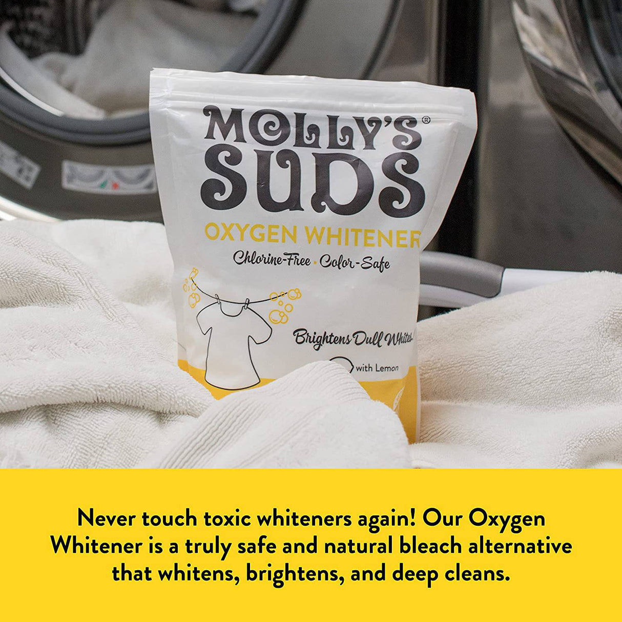 Molly's Suds Blanqueador de oxígeno natural | Alternativa de lejía natural, ingredientes derivados de plantas | Whitens Brightens and Brightens Colors (Aceite esencial de limón puro - 81.6 oz) - DIGVICE MX