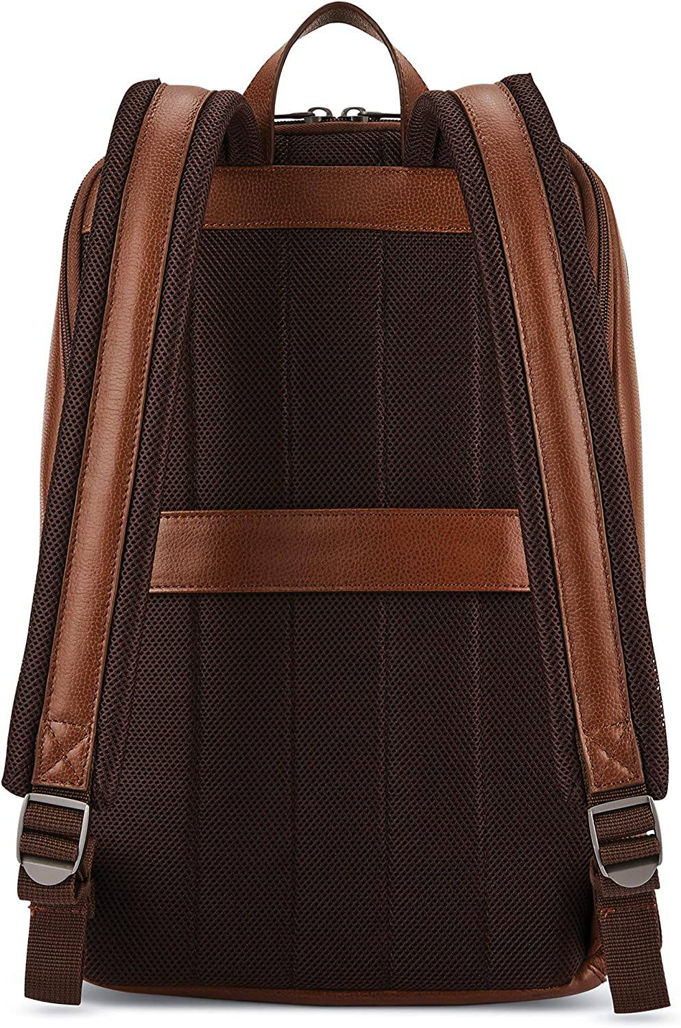 Samsonite - Classic Leather Slim Mochila, Coñac, Talla única