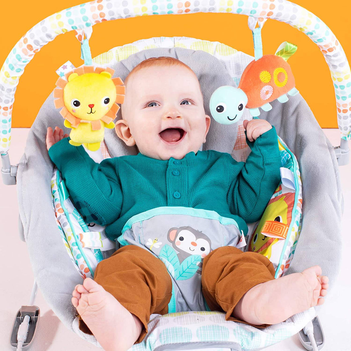 Bright Starts Whimsical Wild Comfy Baby Bouncer Asiento con relajante vibración y música - DIGVICE MX
