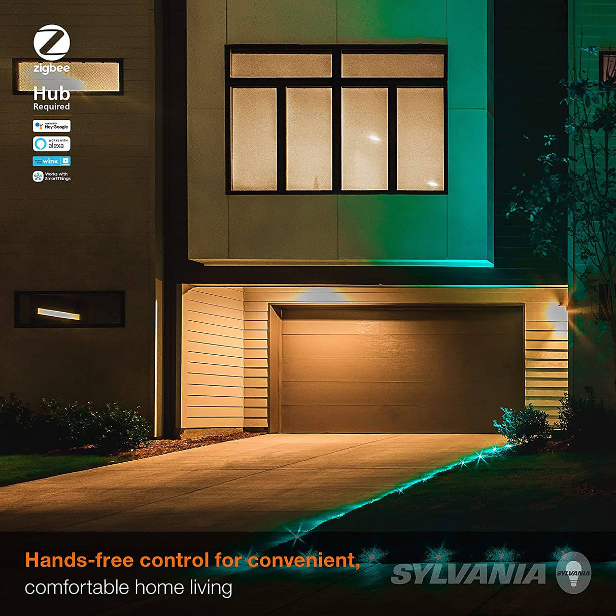 SYLVANIA Smart LED ZigBee RGBW Kit de inicio de luz de acento para exteriores a todo color, 14', funciona con SmartThings y Amazon Echo Plus (75541) - DIGVICE MX
