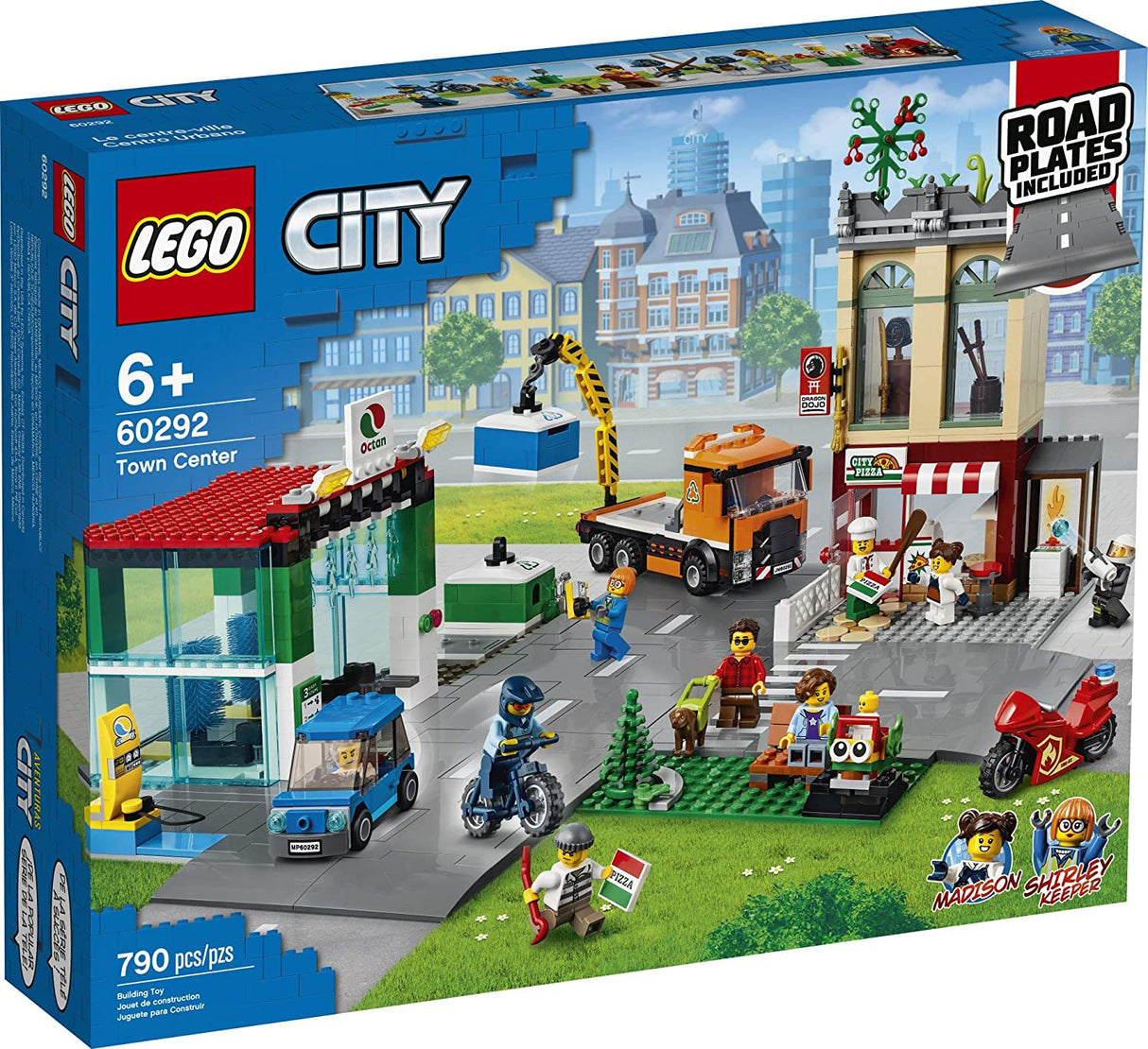 Kit de construcción LEGO City Town Center 60292; Genial juguete de construcción para niños, nuevo 2021 (790 piezas)