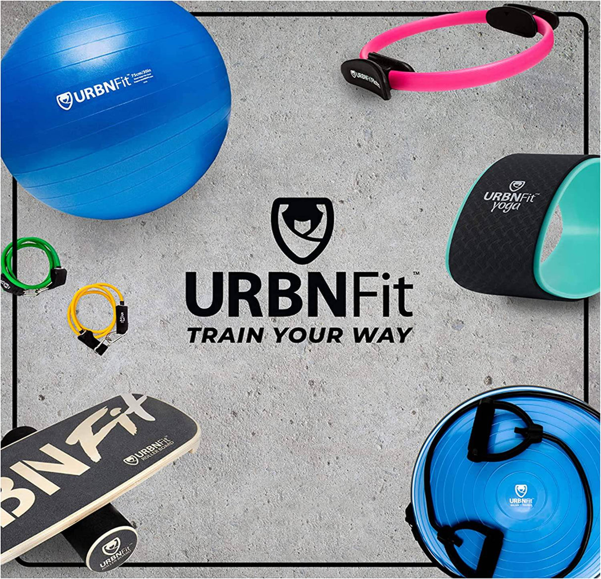 URBNFit - Pelota de ejercicio - Pelota de yoga para entrenamiento, estabilidad en el embarazo - Pelota de equilibrio suiza AntiBurst con bomba - Silla de pelota de fitness para oficina, gimnasio en casa