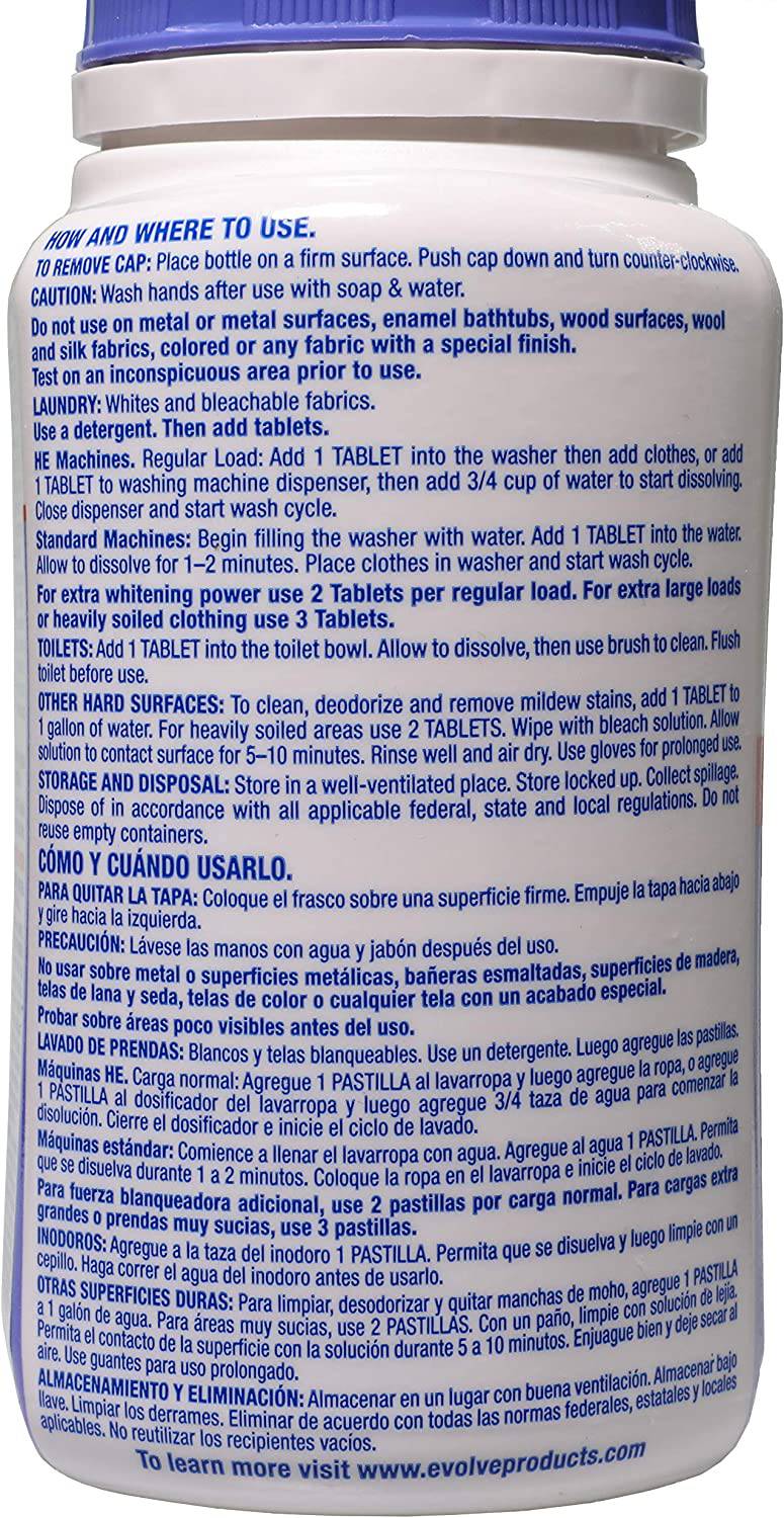 Evolve Tabletas de lejía concentrada, botellas de 32 unidades (paquete de 6 lavanda de verano) - DIGVICE MX