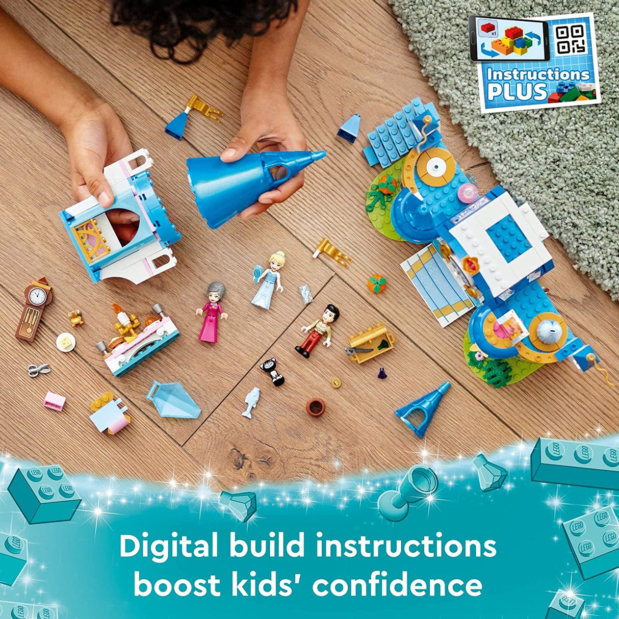 LEGO Disney Cinderella and Prince Charming's Castle 43206 (365 piezas)