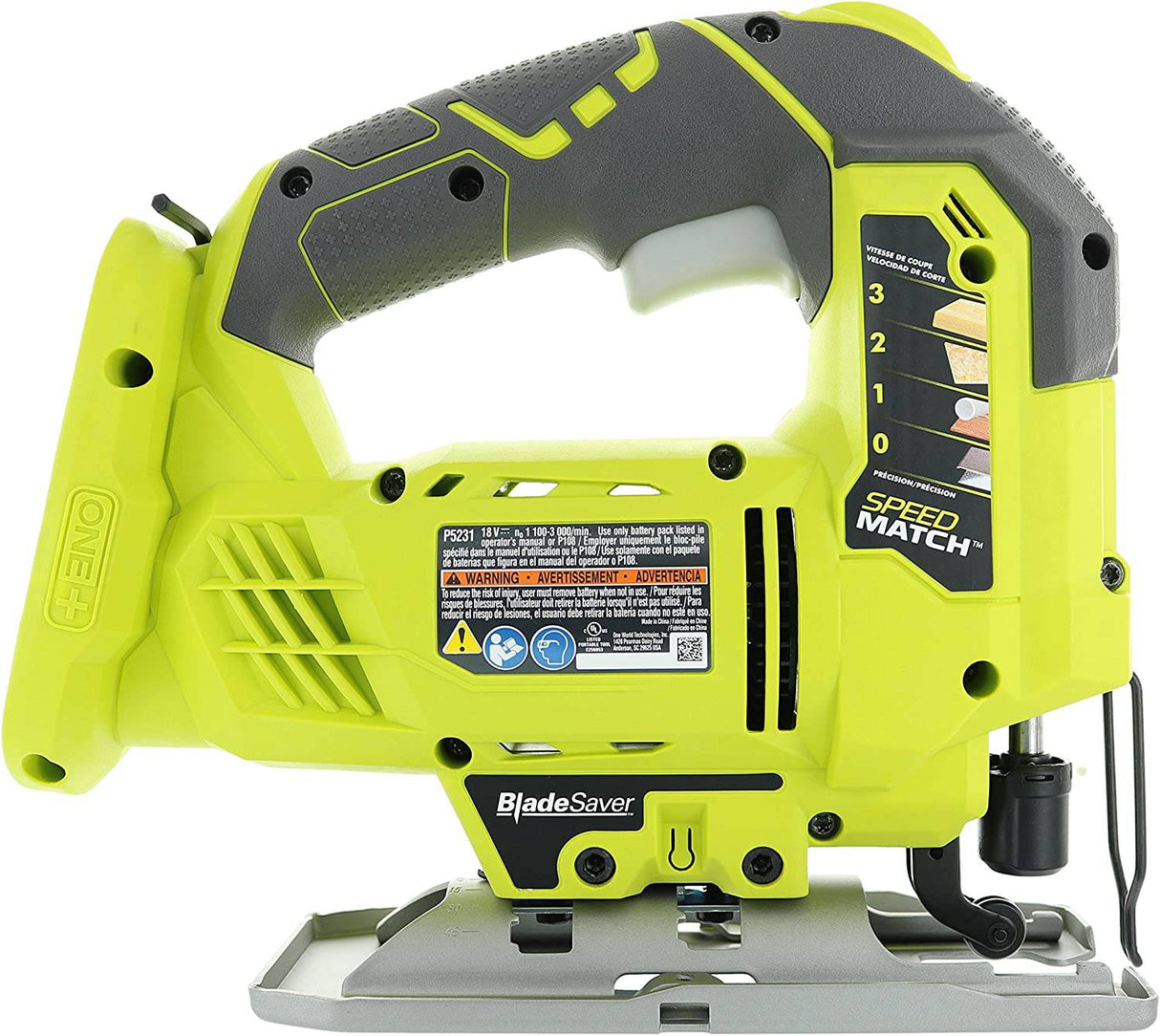 RYOBI One+ P5231 Sierra de calar orbital inalámbrica de iones de litio de 18 V en forma de T 3000 SPM (batería no incluida, herramienta eléctrica y hoja de corte de madera en forma de T solamente) - DIGVICE MX