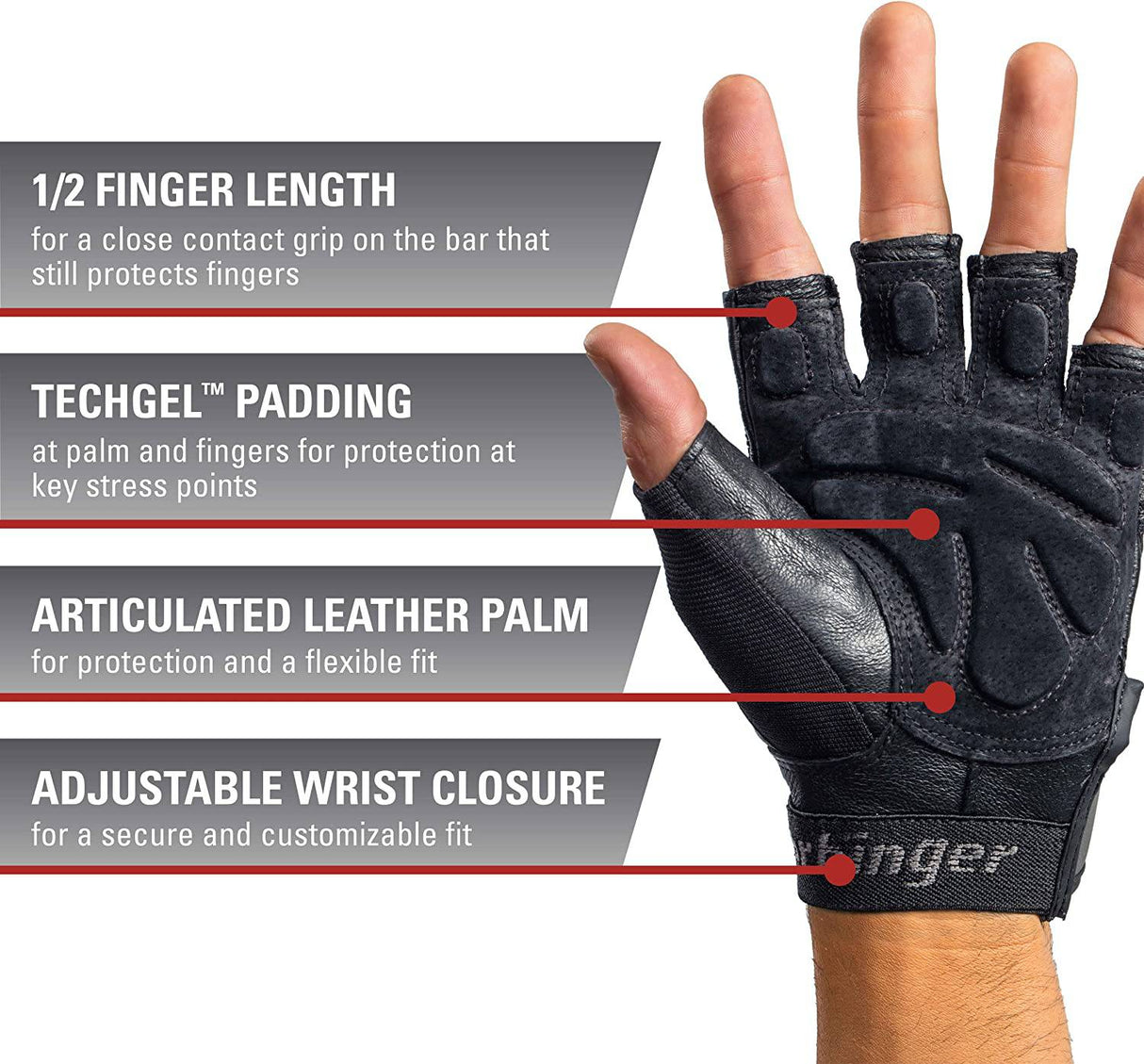 Harbinger Training Grip Guantes de entrenamiento de levantamiento de pesas 2.0