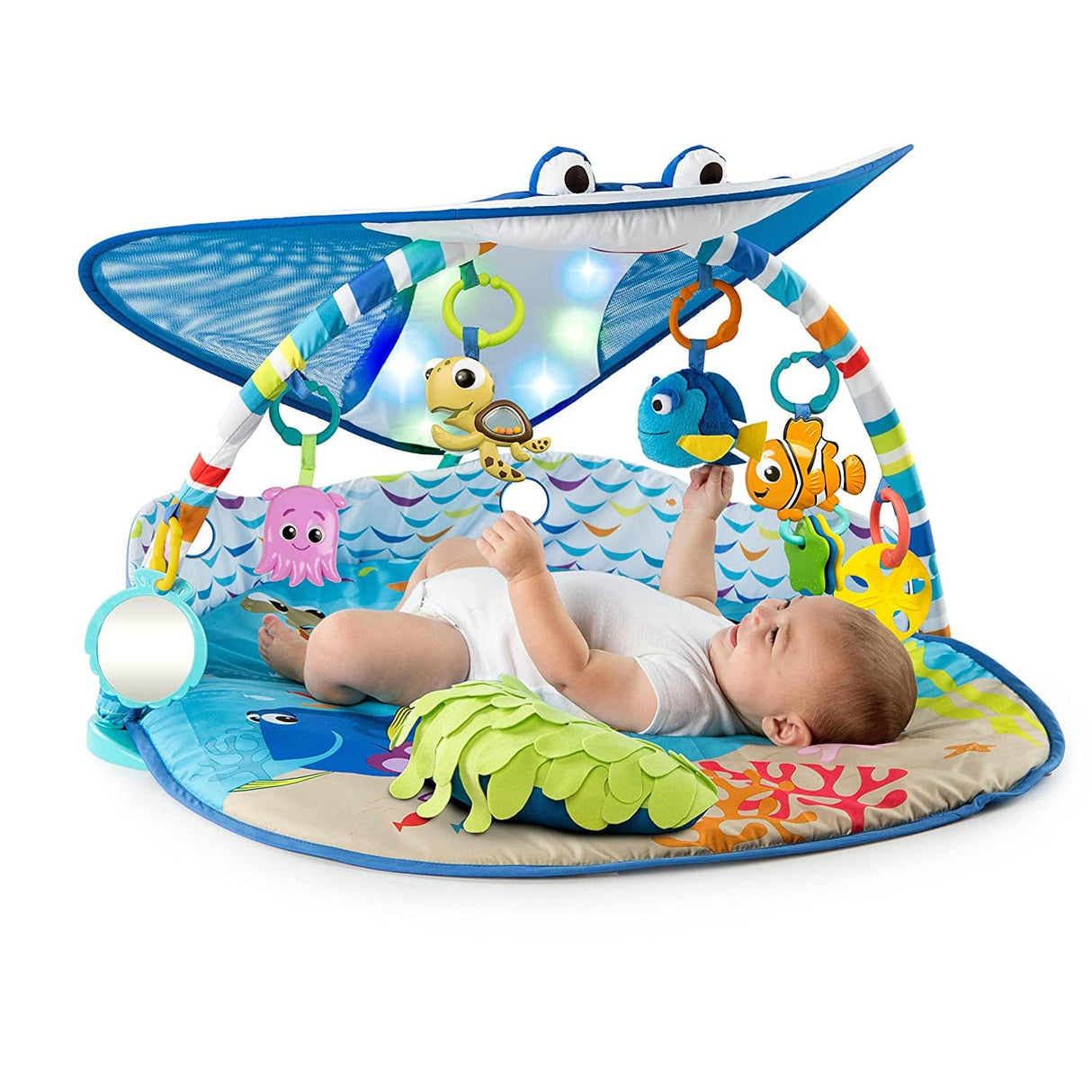 Bright Starts Disney Baby Finding Nemo Mr. Ray Ocean Luces y música Gimnasio, edades recién nacido + - DIGVICE MX