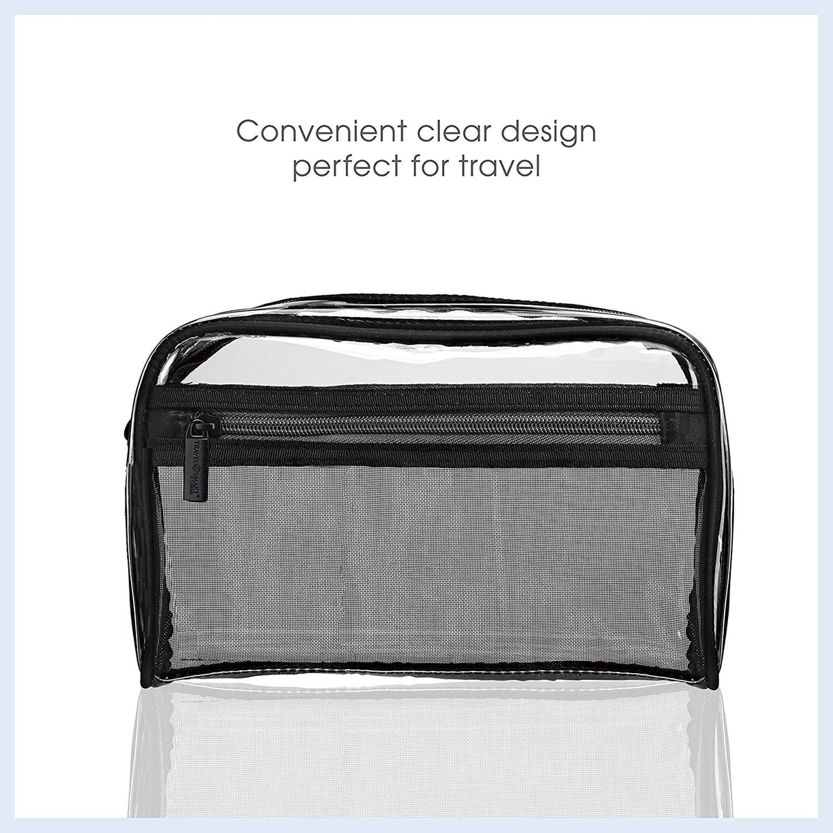 Conair - Bolsa para artículos diversos/cosméticos Travel Smart, transparente con bolsillo de malla
