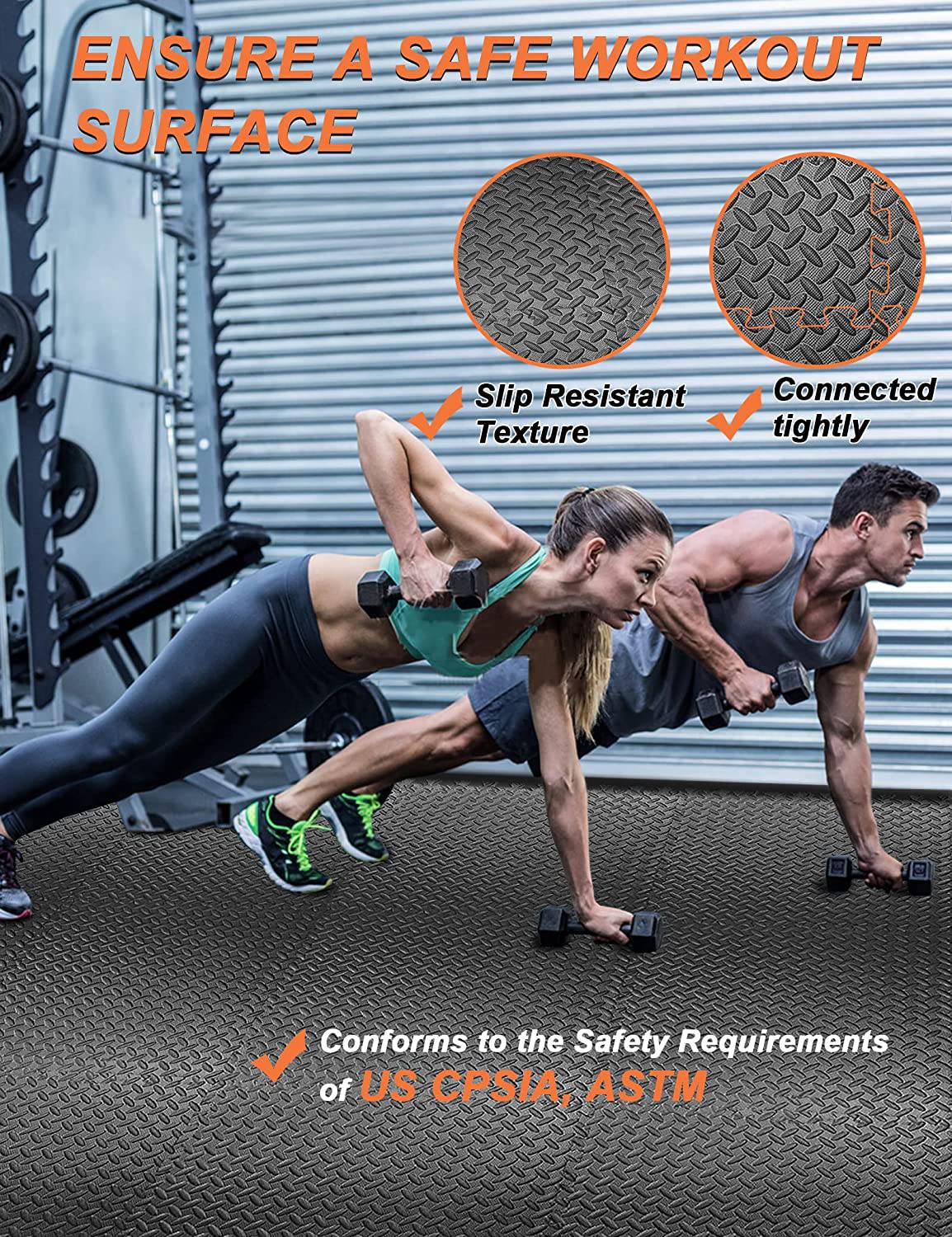 Innhom - 24 azulejos suelo de gimnasio colchonetas de gimnasio colchoneta de ejercicio para suelo estera de entrenamiento baldosas de espuma para el hogar equipo de gimnasio garaje