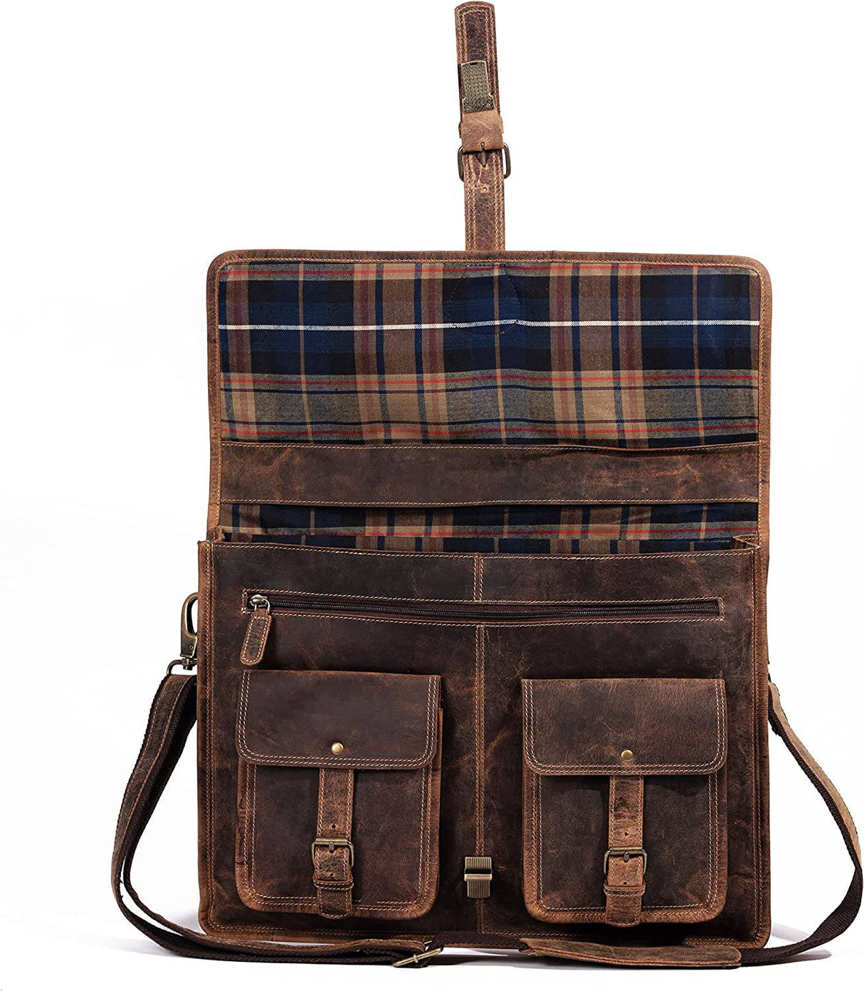 KPL - Maletín de cuero, bolso de mensajero para computadora portátil de 18 pulgadas para hombres y mujeres, el mejor bolso de oficina