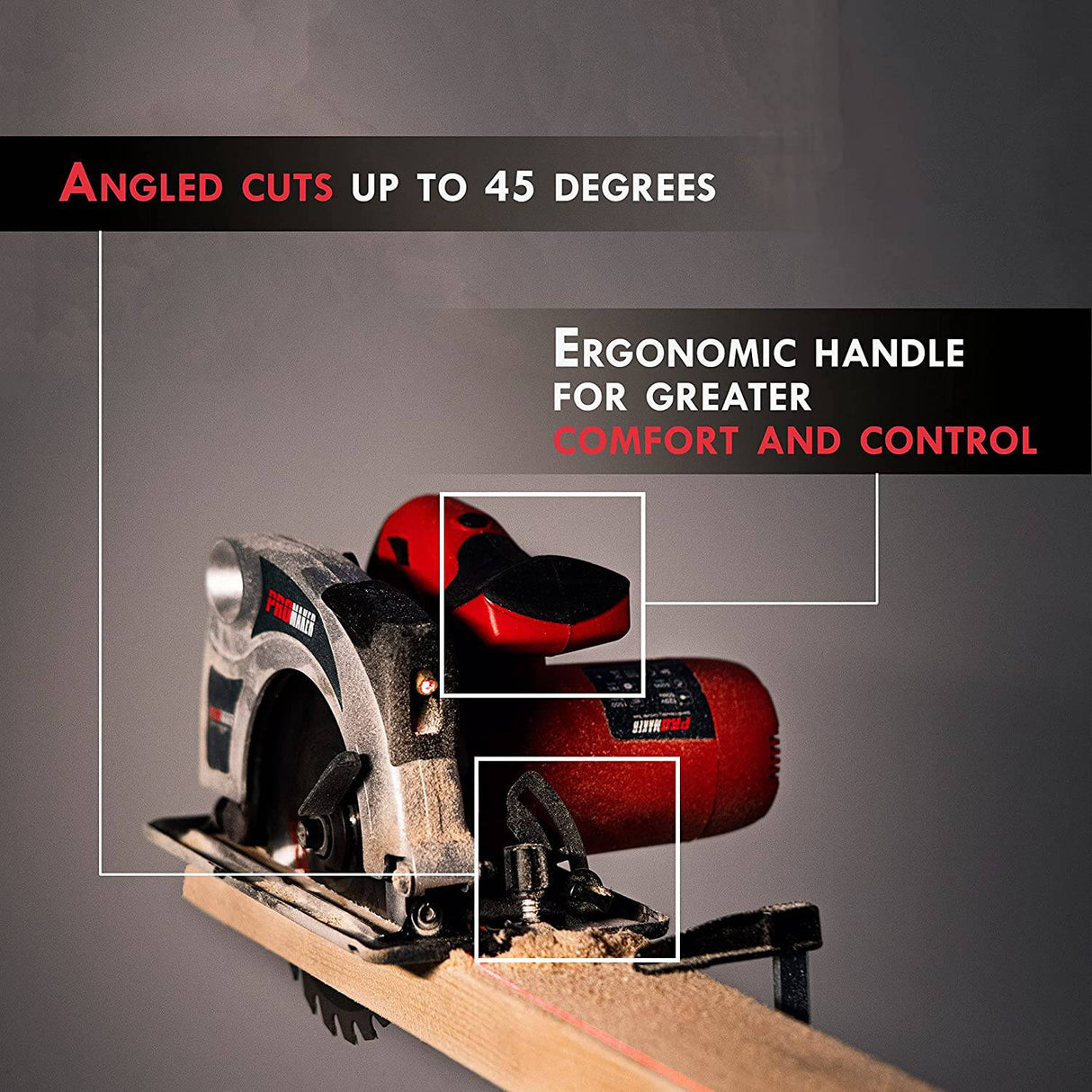 Sierra circular Promaker para trabajo pesado de 7 1/4, 5500 RPM, sierra circular eléctrica de 13 AMP, sierra circular con cable y guía láser, sierra eléctrica con disco para cortar madera, sierra para madera de 1500 W. PRO-SC1500 - DIGVICE MX