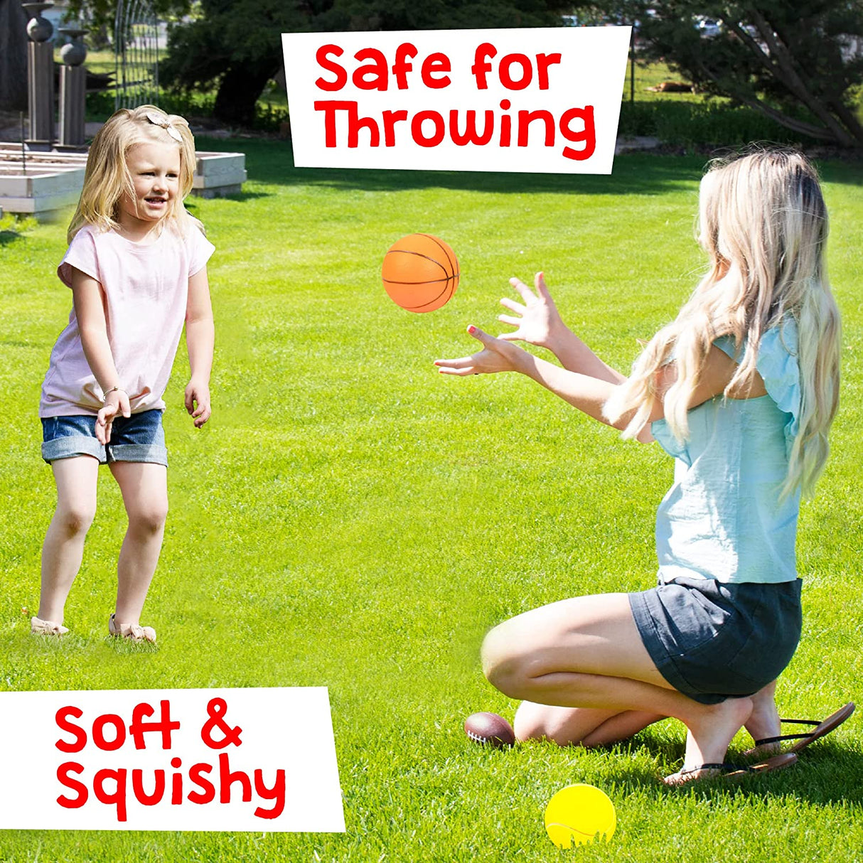 Hapinest - Pelotas deportivas de espuma suave con bolsa de transporte - B0B3M2V3C3