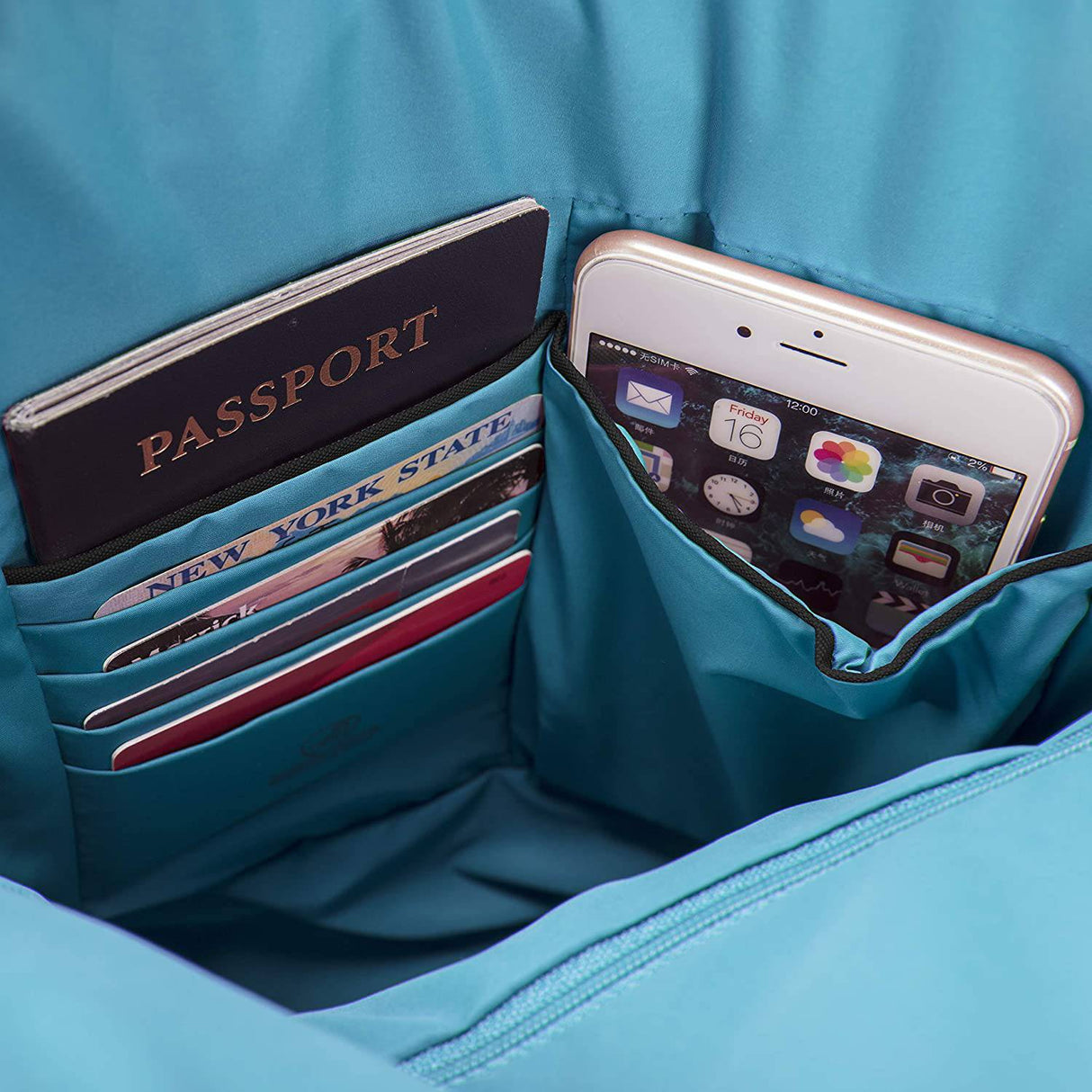 Travelon - Mochila delgada antirrobo Signature, negra