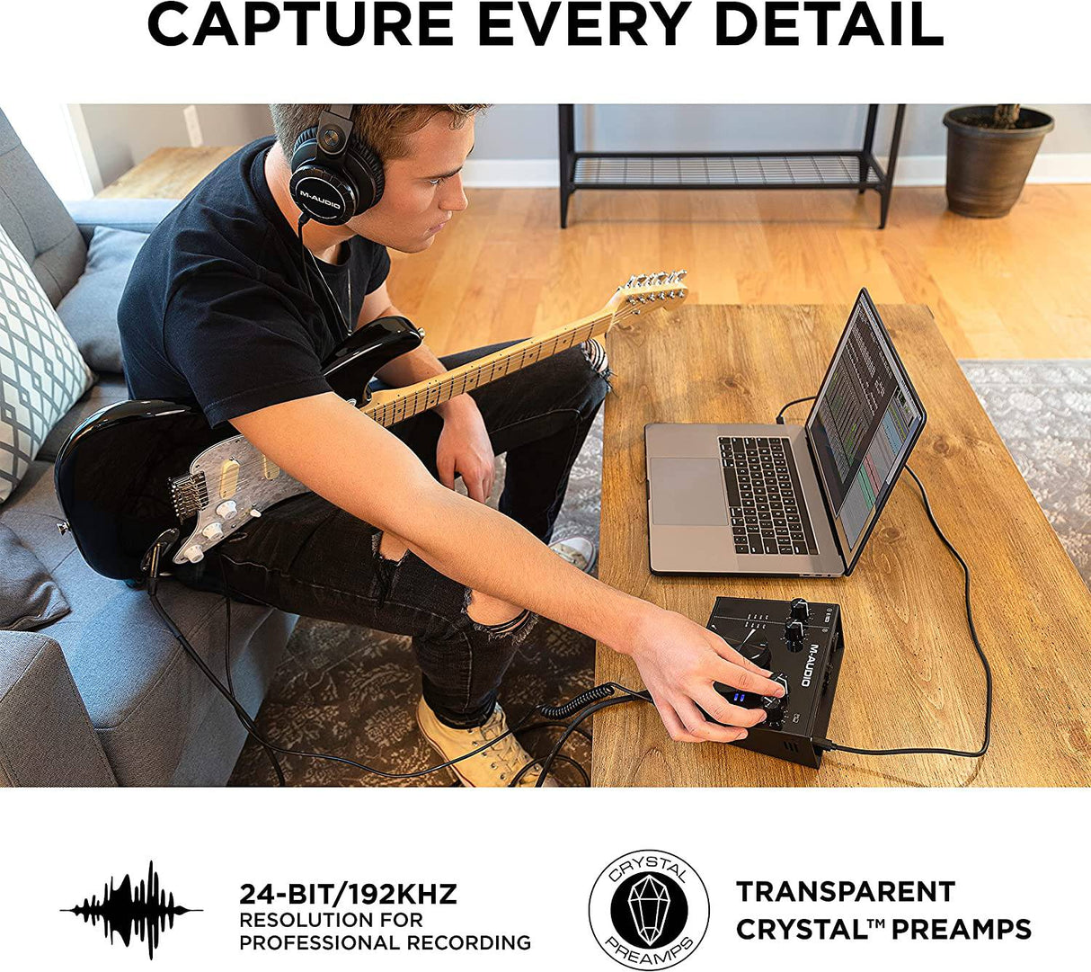 M-Audio AIR 192x4 USB C Interfaz de audio para grabación, podcasting, transmisión con calidad de sonido de estudio, 1 entrada XLR y software de producción musical