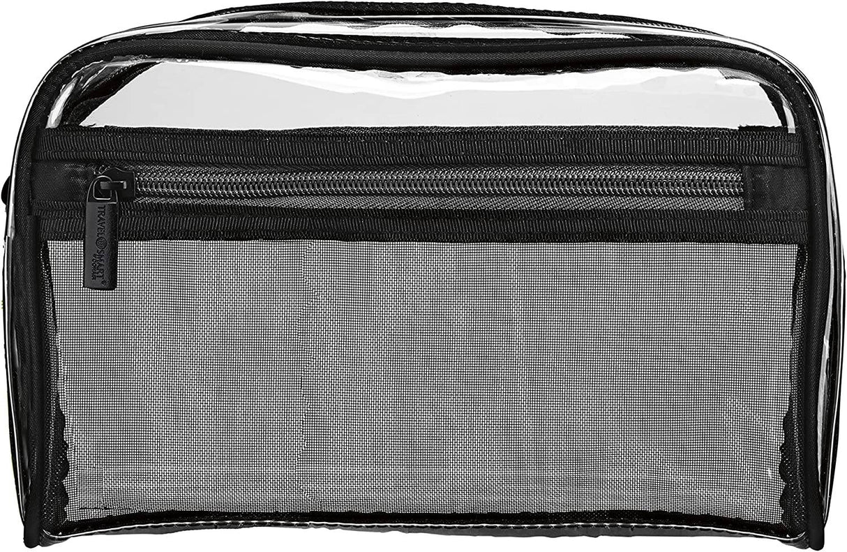 Conair - Bolsa para artículos diversos/cosméticos Travel Smart, transparente con bolsillo de malla