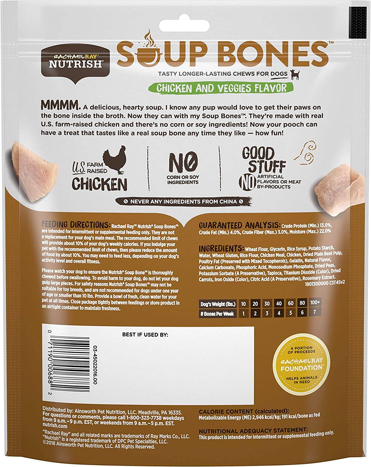 Rachael Ray Nutrish Soup Bones Masticables para perros de mayor duración - DIGVICE MX