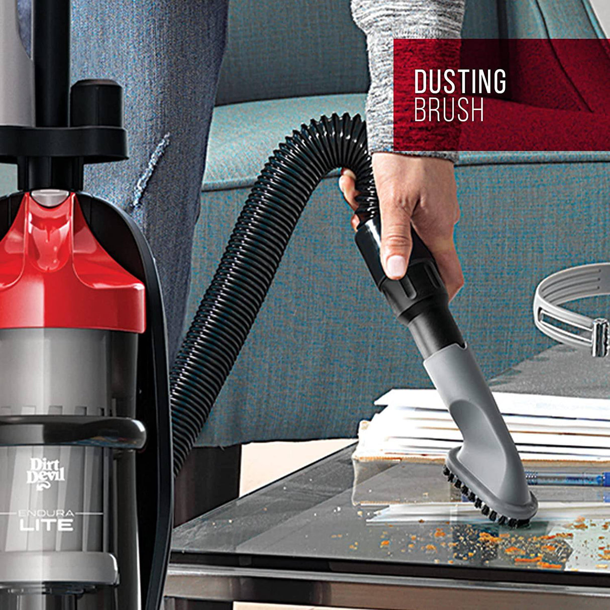 Dirt Devil Endura Lite Aspiradora sin bolsa, pequeña vertical para alfombra y suelo duro, ligera, UD20121PC, color rojo - DIGVICE MX