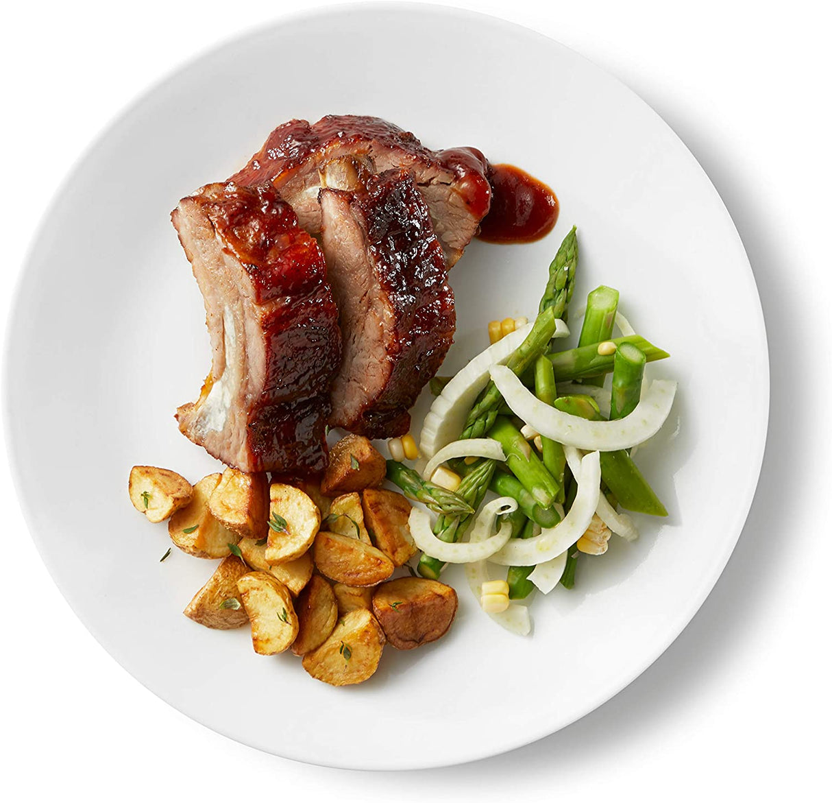 Corelle Vitrelle Servicio de 18 piezas para 6 vajillas, vidrio de triple capa y resistente a las astillas, juego de platos y tazones redondos livianos