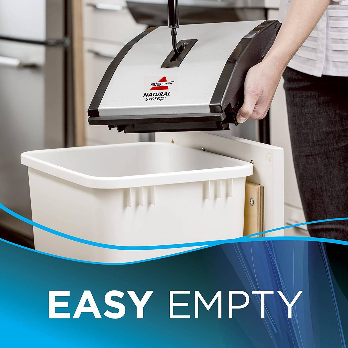 Bissell Natural Sweep Alfombra y barredora de piso con sistema de doble rotación y 2 cepillos para bordes de esquina, 92N0A, plateado - DIGVICE MX