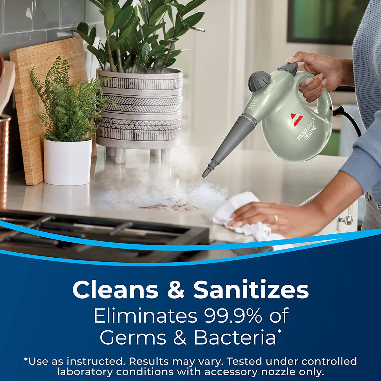BISSELL SteamShot Deluxe Limpiador a vapor para superficies duras con desinfección natural, herramientas multisuperficie incluidas para eliminar la suciedad, la mugre, la grasa y más, 39N7A - DIGVICE MX