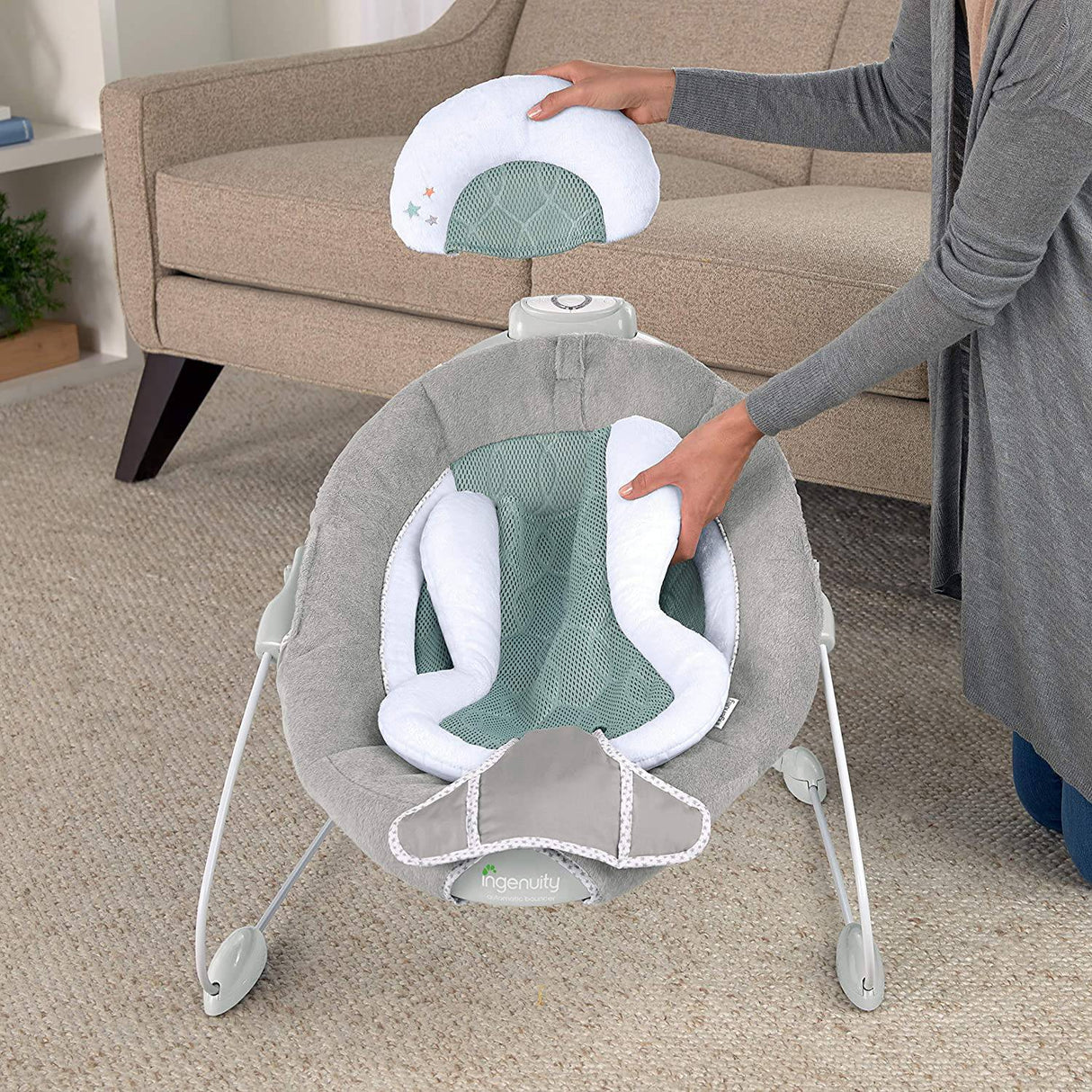 Ingenuity SmartBounce Hamaca automática para bebés con ruido blanco - Pemberton - DIGVICE MX