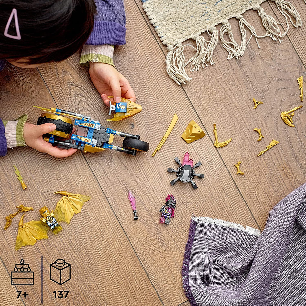 LEGO NINJAGO Jay's Golden Dragon Motorbike 71768 Ninja Building Toy Set (137 piezas)