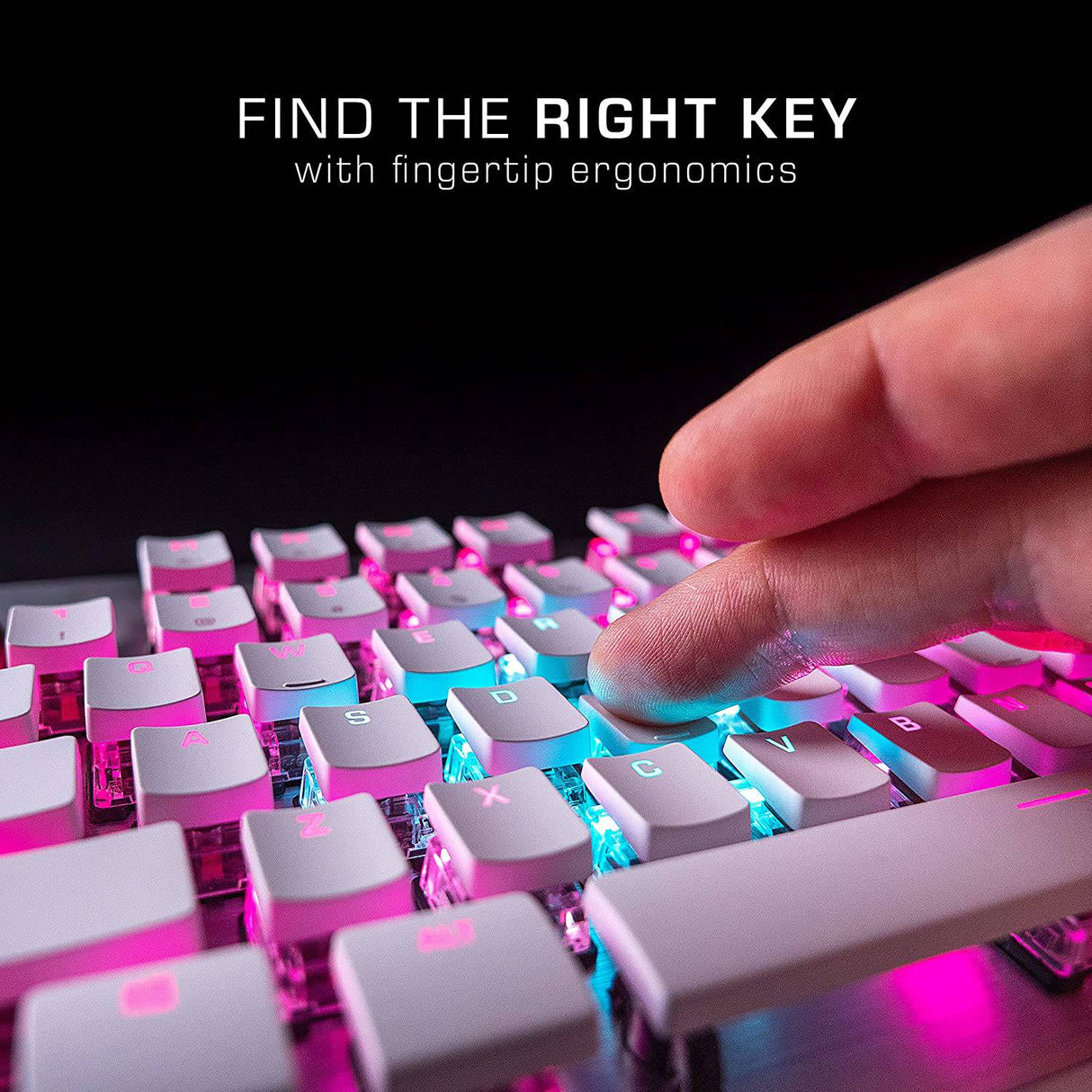 ROCCAT Vulcan TKL Pro PC Gaming Keyboard, Linear Optical Titan Switch, AIMO RGB Lighting, Tenkeyless Mechanical Feel Speed Keystroke, diseño ergonómico de perfil bajo para soporte de reposamuñecas, blanco