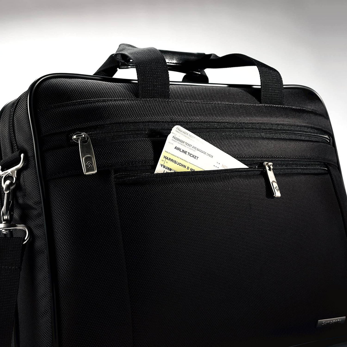 Samsonite - Classic Maletín delgado para computadora portátil, negro, 16 x 2 x 12 pulgadas