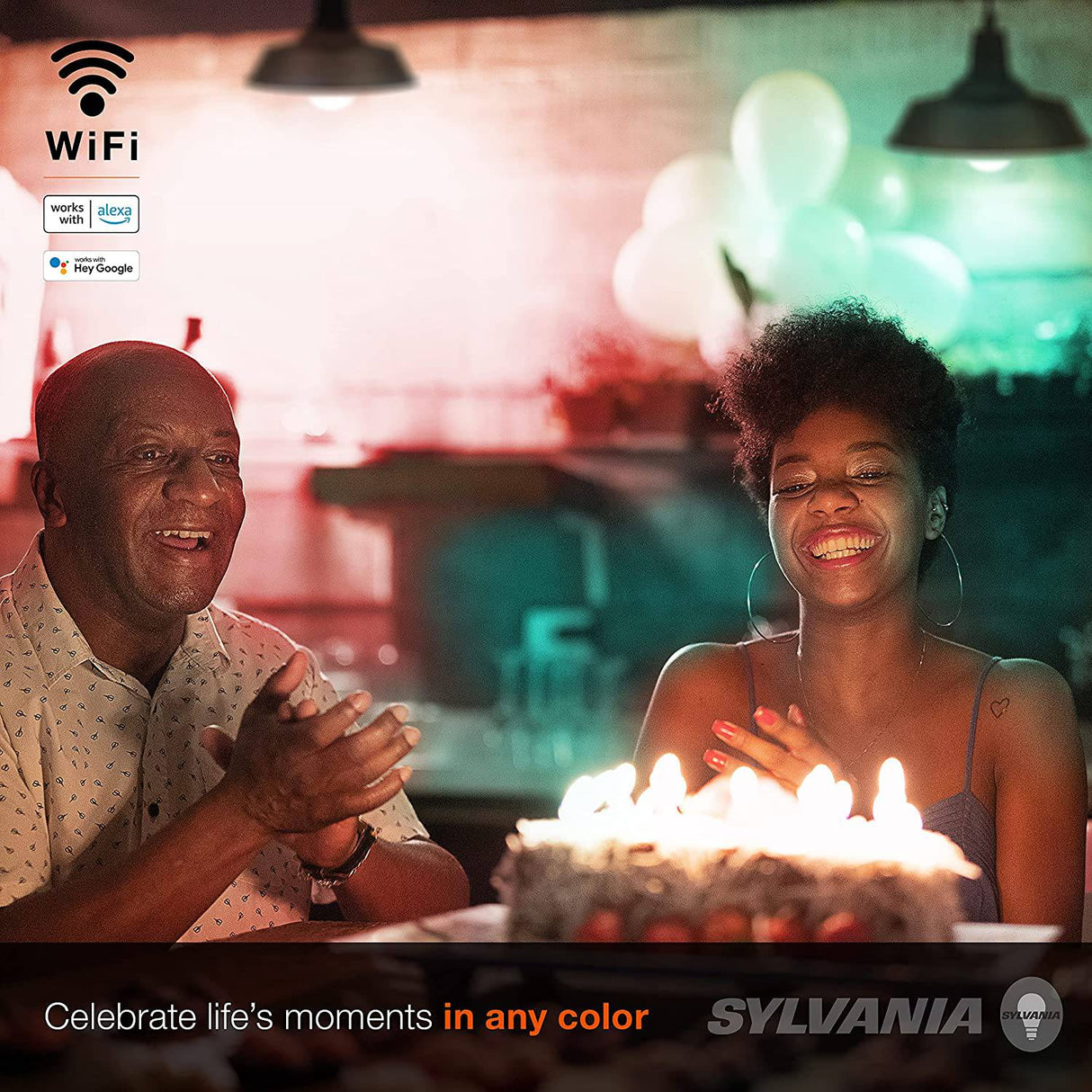 SYLVANIA Bombilla LED inteligente Wifi, equivalente a 60 W, a todo color y blanco sintonizable A19, regulable, compatible con Alexa y Google Home solamente, paquete de 4 (75674) - DIGVICE MX