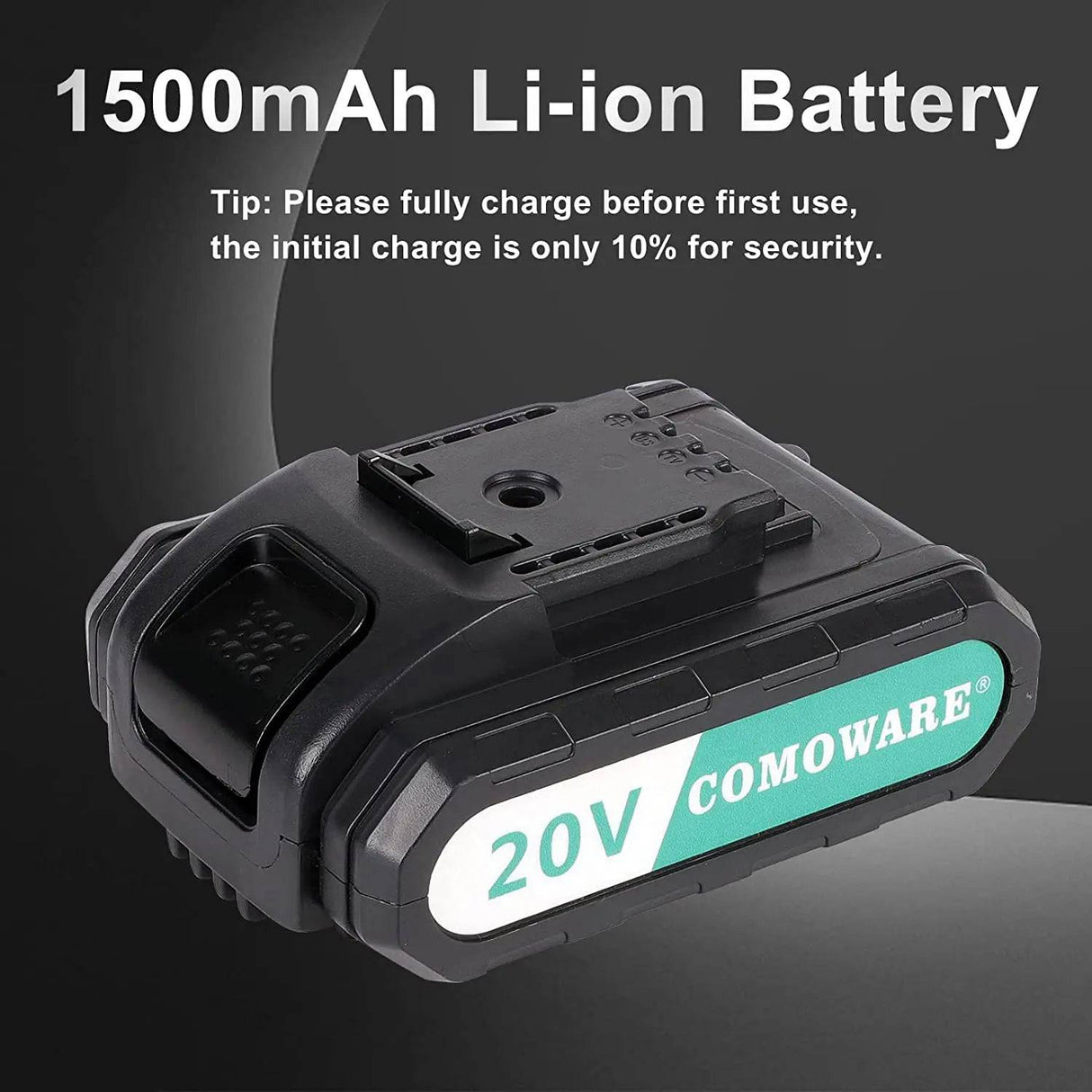 COMOWARE Taladro inalámbrico de 20 V, juego de brocas eléctricas con 1 batería y cargador, portabrocas sin llave de 3/8 pulgadas, 2 velocidades variables, par de torsión de 266 en libras, posición 17+1 y 34 brocas de taladro/conductor - DIGVICE MX