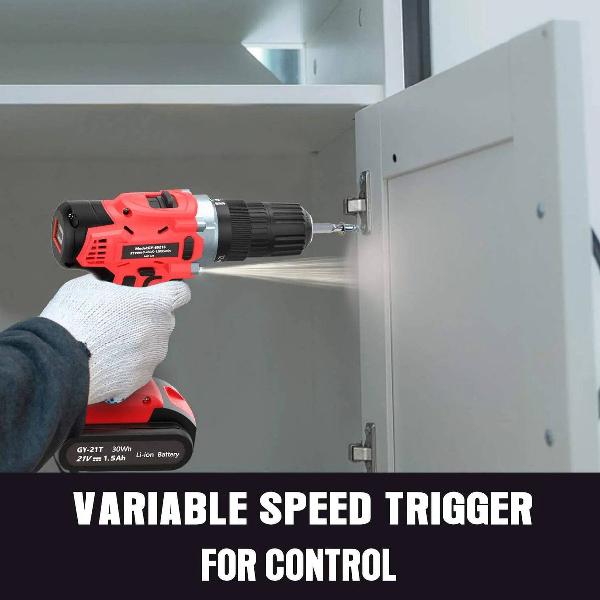 GardenJoy Juego de brocas eléctricas inalámbricas: Taladro eléctrico de 21 V con cargador rápido Portabrocas sin llave de 3/8 pulgadas, 2 velocidades variables 24+1 kit de herramientas eléctricas de ajuste de par y 25 brocas de taladro/destornillador - DIGVICE MX