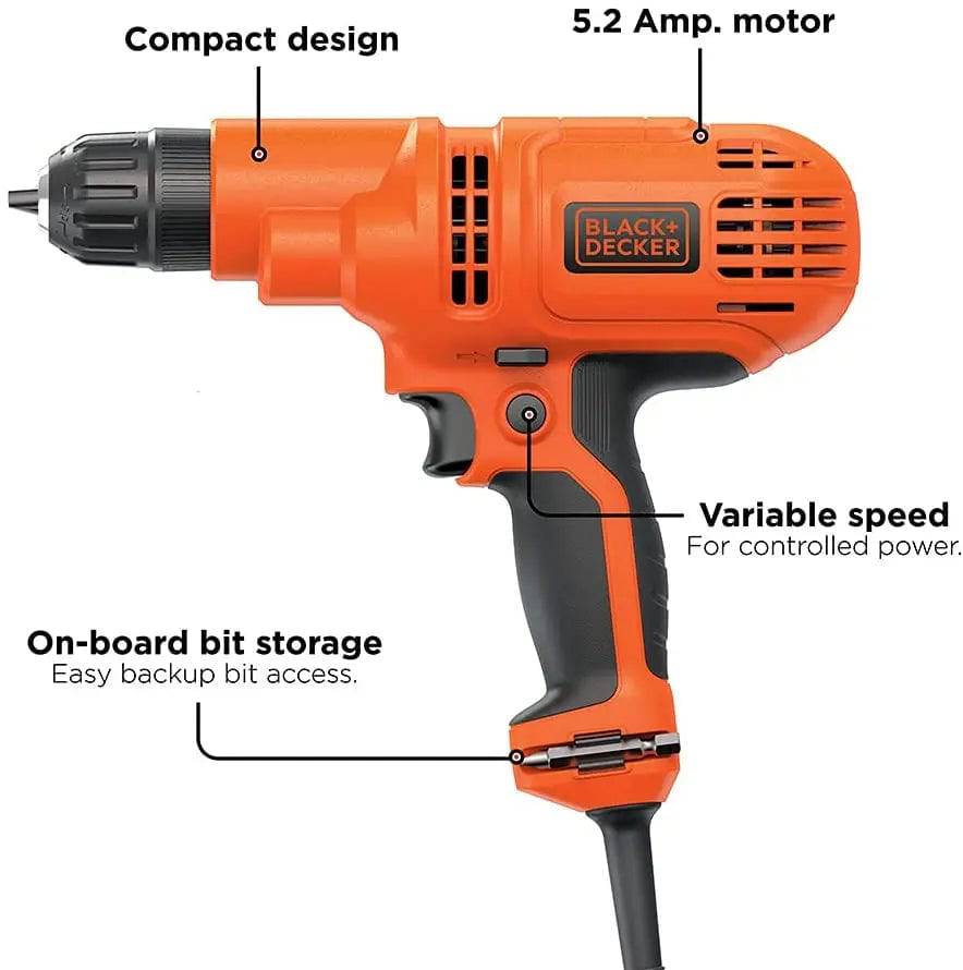 Taladro Black & Decker DR260C 5.2-Amp, 3/8 pulgadas - DIGVICE MX