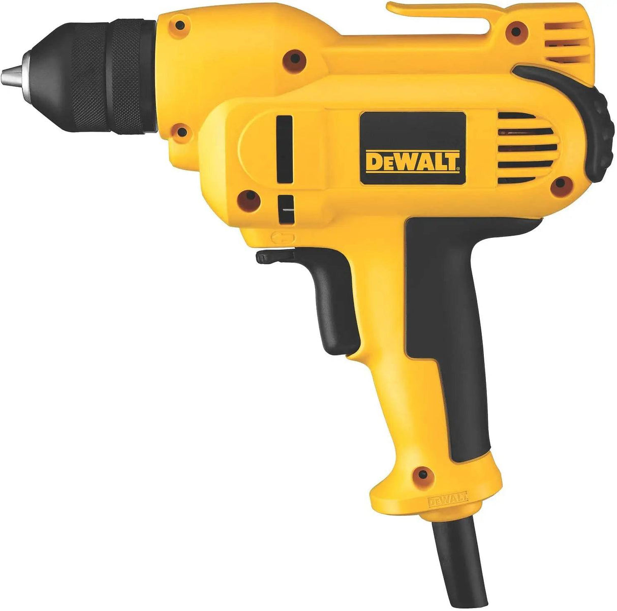 Taladro DeWalt DWD115K, 8 amperios, 3/8-pulgadas, VSR, mango en el medio, kit con portabrocas sin llave - DIGVICE MX
