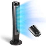 Ventilador de torre oscilante Lasko, control remoto, temporizador, 3 velocidades silenciosas, para dormitorio, sala de estar y oficina, 42", plateado, T42951