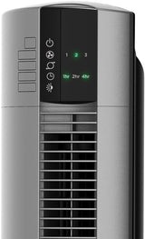 Ventilador de torre de rendimiento oscilante Lasko, configuración nocturna, control remoto, temporizador, 3 velocidades, para dormitorio, hogar y oficina, 48", gris, T48314