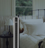 Ventilador de torre de rendimiento oscilante Lasko, configuración nocturna, control remoto, temporizador, 3 velocidades, para dormitorio, hogar y oficina, 48", gris, T48314
