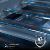 Cabezal de isla para parrilla de gas empotrable Spire Premium de 5 quemadores, parrilla de propano de acero inoxidable de 30 pulgadas con quemador trasero, 63,000 BTU - 740-0788P