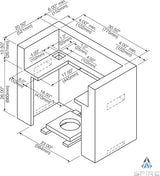 Cabezal de isla para parrilla de gas empotrable Spire Premium de 6 quemadores, parrilla de propano de acero inoxidable de 36 pulgadas con quemador trasero, 73,000 BTU,  - 740-0781P