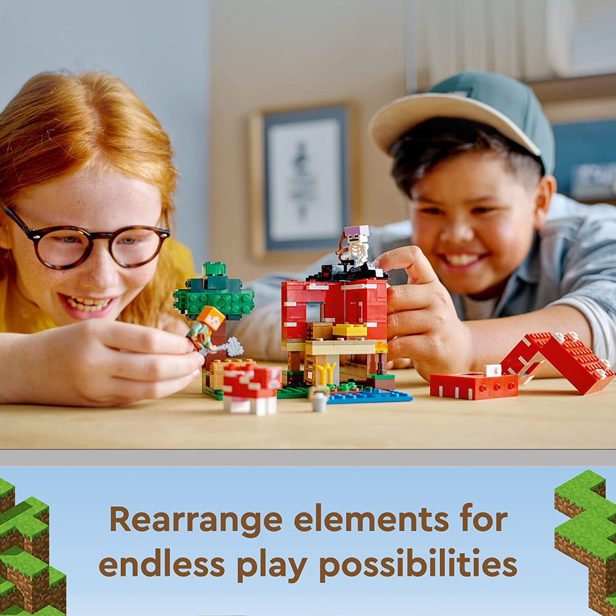 LEGO Minecraft The Mushroom House 21179 Juego de juguetes de construcción para niños, niños y niñas a partir de 8 años (272 piezas)