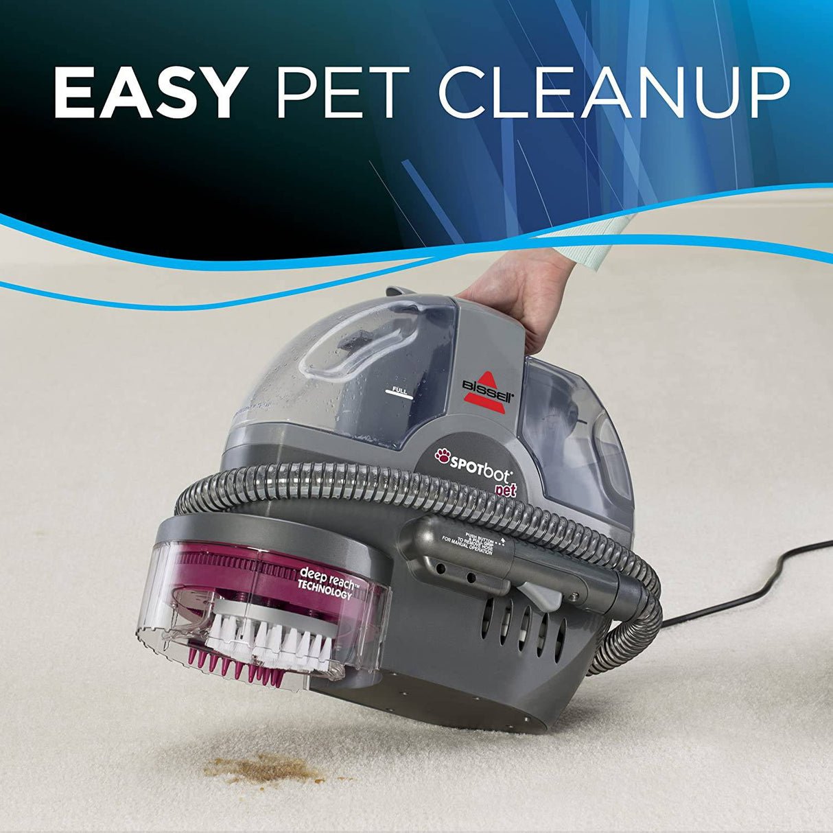 Limpiador de manchas BISSELL SpotBot Pet manos libres con tecnología Deep Reach 33N8A - DIGVICE MX