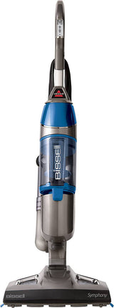 Bissell Symphony Aspiradora para pisos de madera y baldosas, 4 almohadillas incluidas, trapeador a vapor 1132A, gris y azul