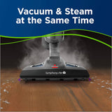 Bissell Symphony Pet Steam Mop y aspiradora a vapor para pisos de madera dura y baldosas, con almohadillas de microfibra para mopa, 1543A, morado