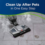 Bissell Symphony Pet Steam Mop y aspiradora a vapor para pisos de madera dura y baldosas, con almohadillas de microfibra para mopa, 1543A, morado